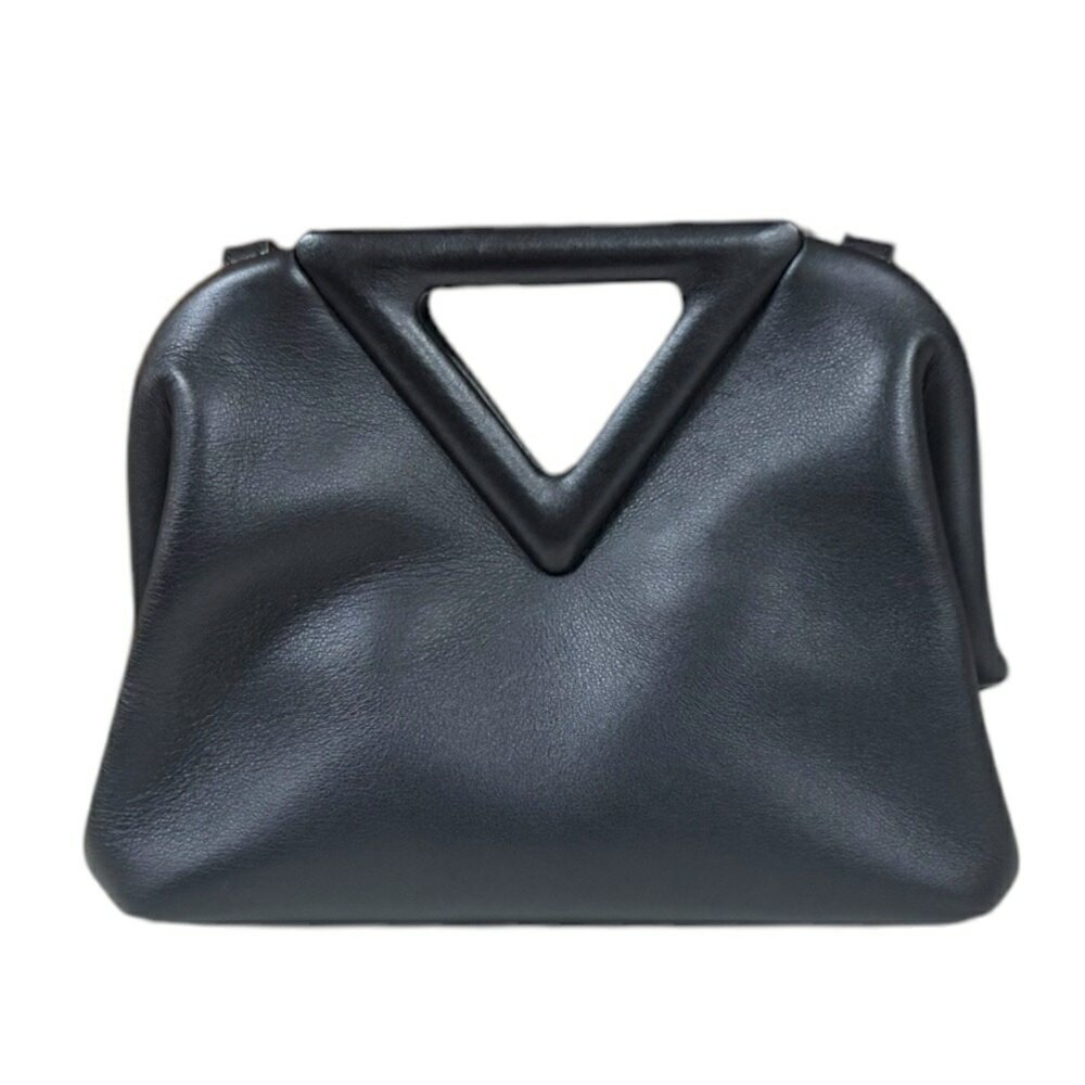 Bottega Veneta Small Point Shoulder Bag Leather Black Women's BOTTEGAVENETA - Picture 3 of 8